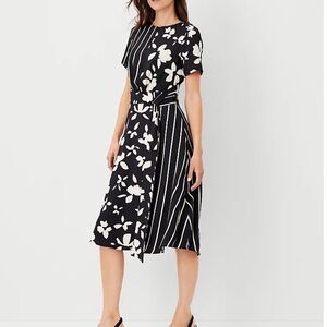 NWT Ann Taylor striped floral tie dress